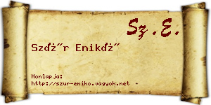 Szür Enikő névjegykártya
